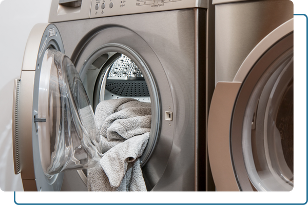 a dryer with the door open