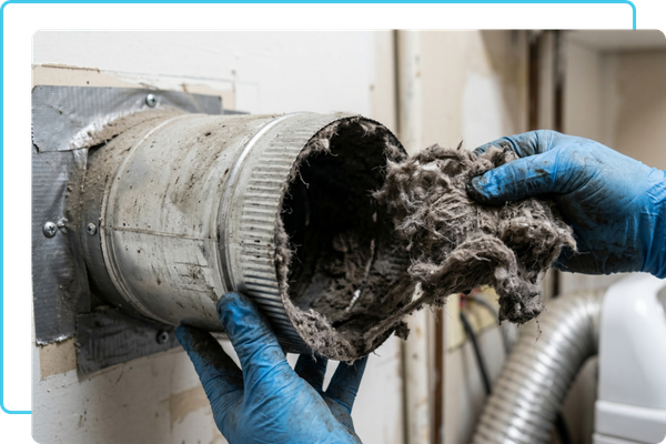 lint removal from a dryer vent pipe