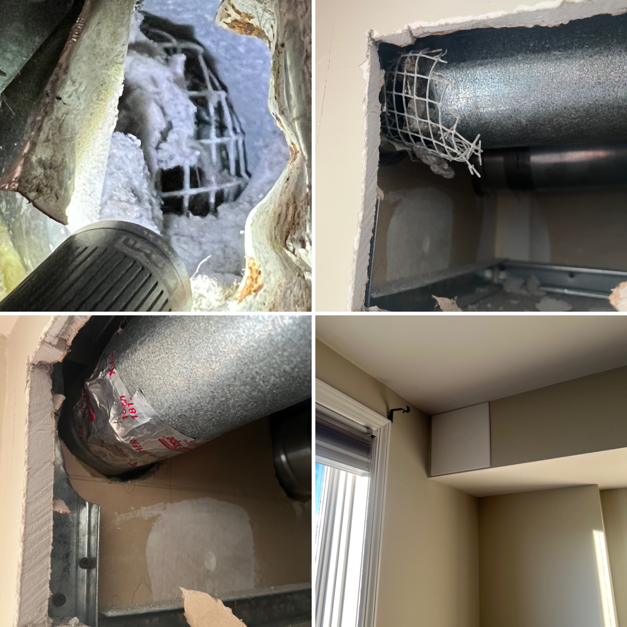 finding a screen in side the vent and reparing it